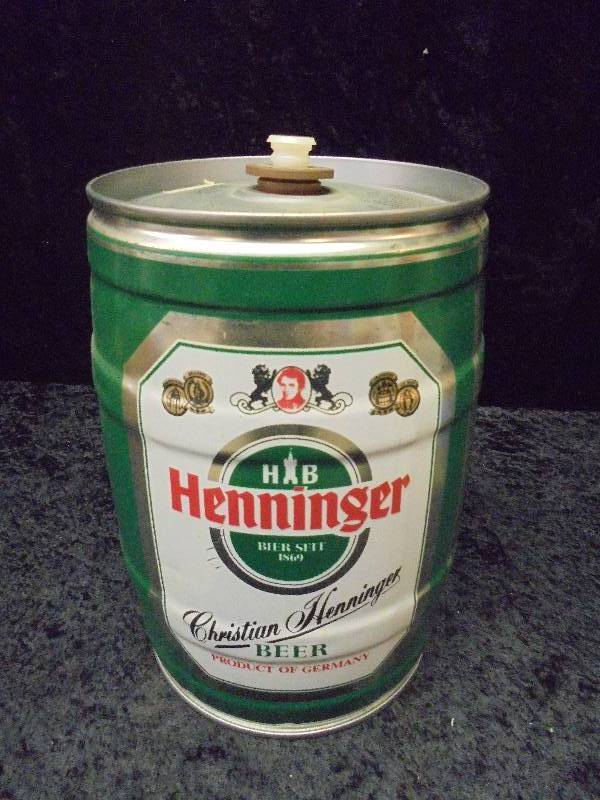 lot 12 image: Henninger Beer Keg Can, 1 Gallon
