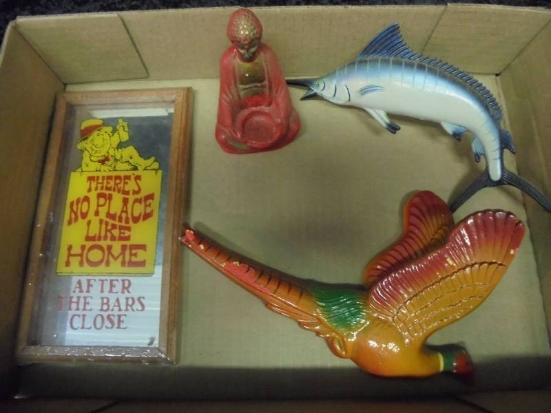 lot 40 image: Lot - Misc Bar Items - 1951 Miller Studio Pheasant, etc