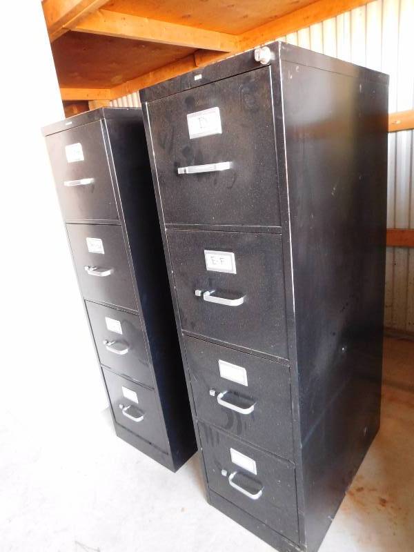 lot 53 image: 2 Black Filing Cabinets