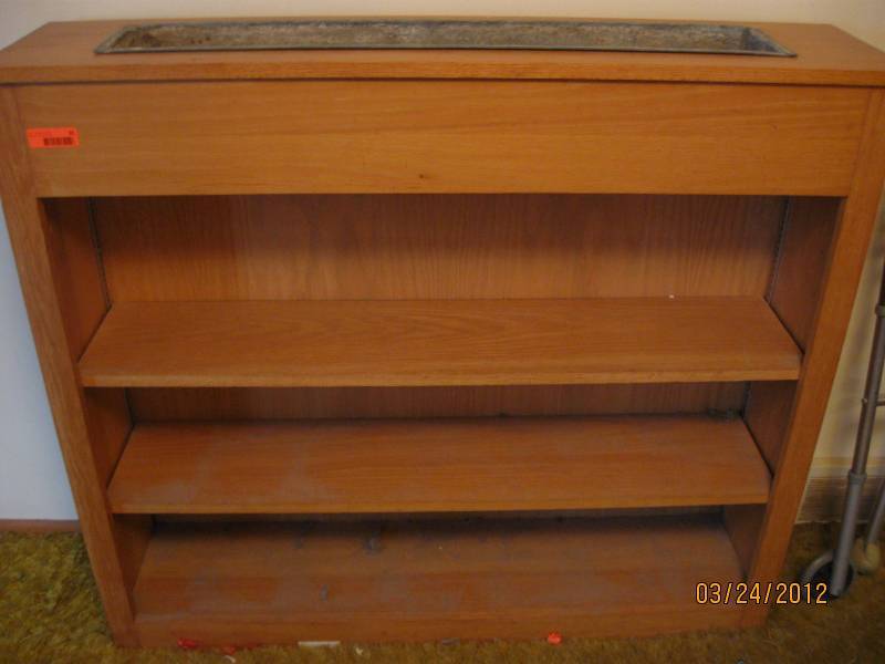 Wood Bookshelf with Planter