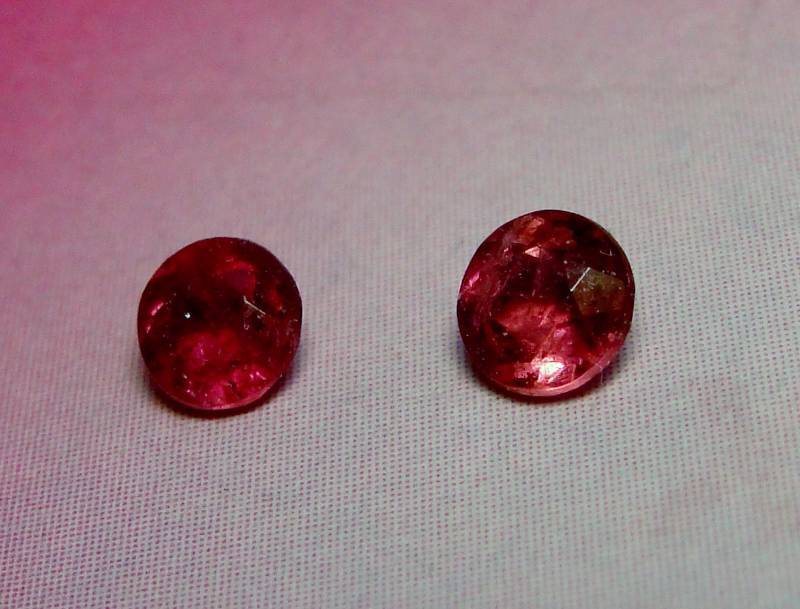 Pair of Round PINK TOURMALINE