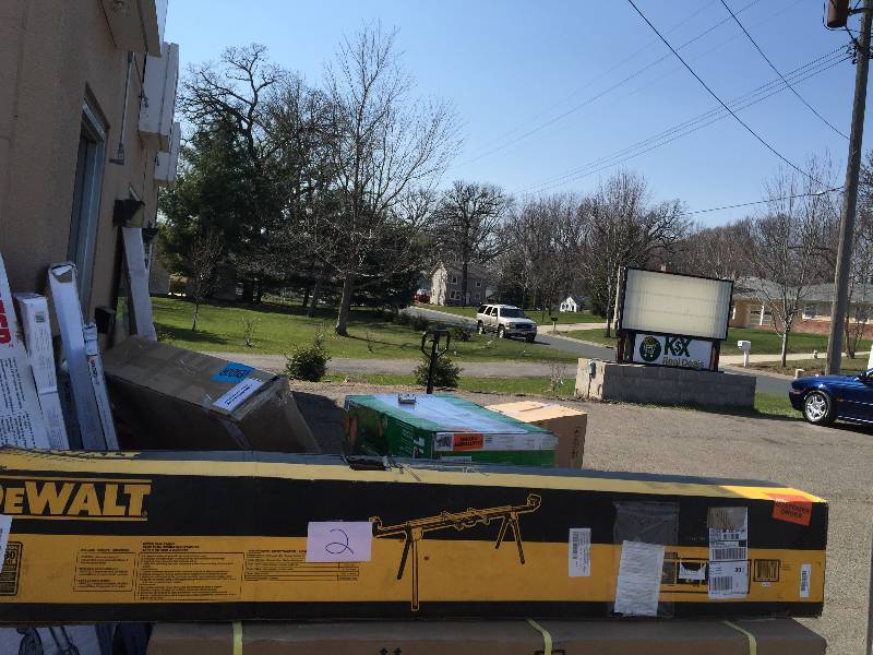 lot 2 image: Dewalt 70 in. Silver Metallic Saw Stand Model # DW723 NEW