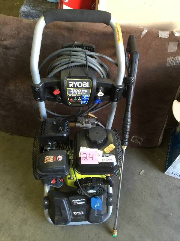 lot 24 image: Ryobi 3100-PSI 2.5-GPM 212 cc Gas Pressure Washer with Idle Down in like new Conditions