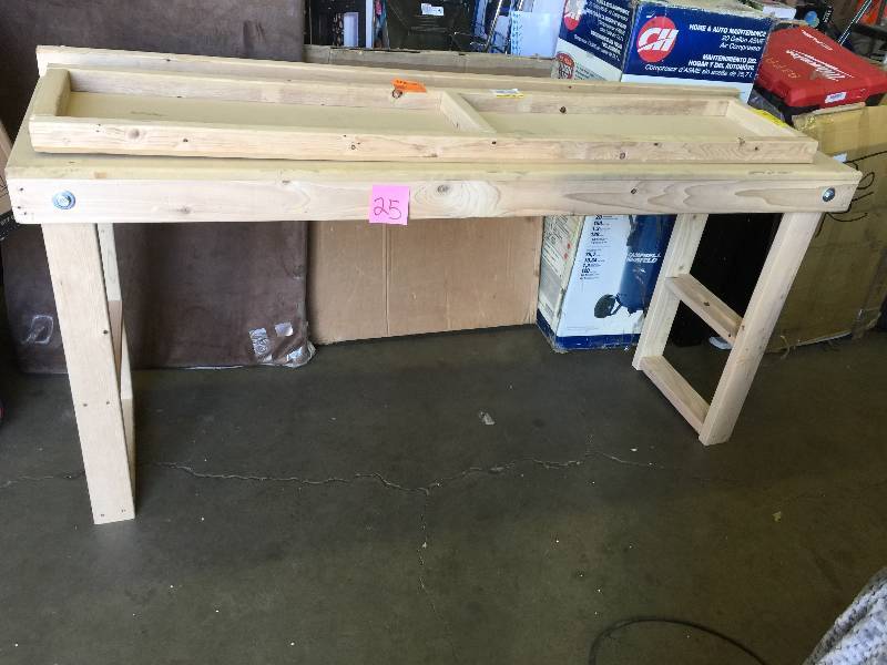 lot 25 image: Signature Development 72 in. Fold-Out Wood Workbench Model # WKBNCH72X22