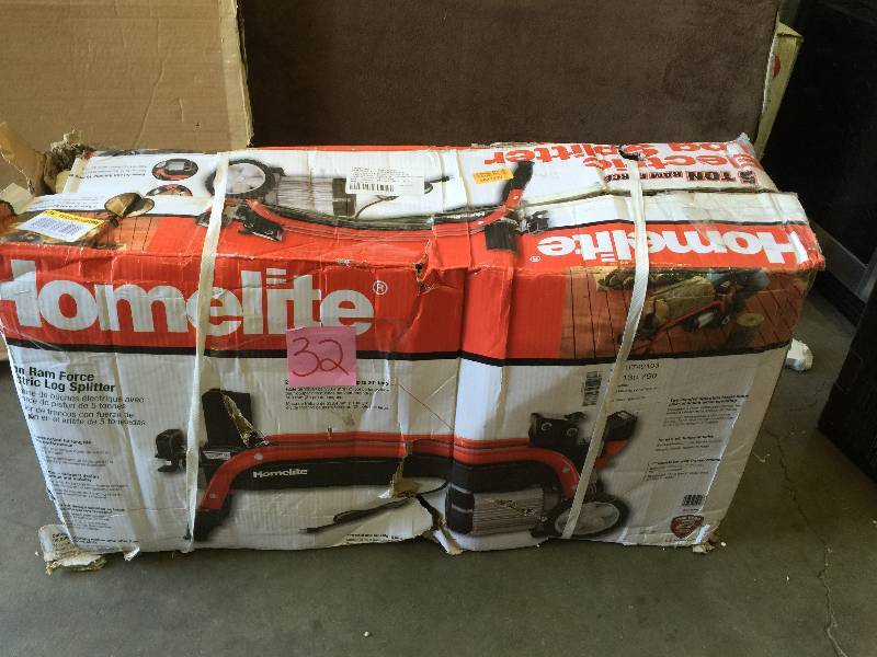lot 32 image: Homelite 5-Ton Electric Log Splitter Model # UT49103 new
