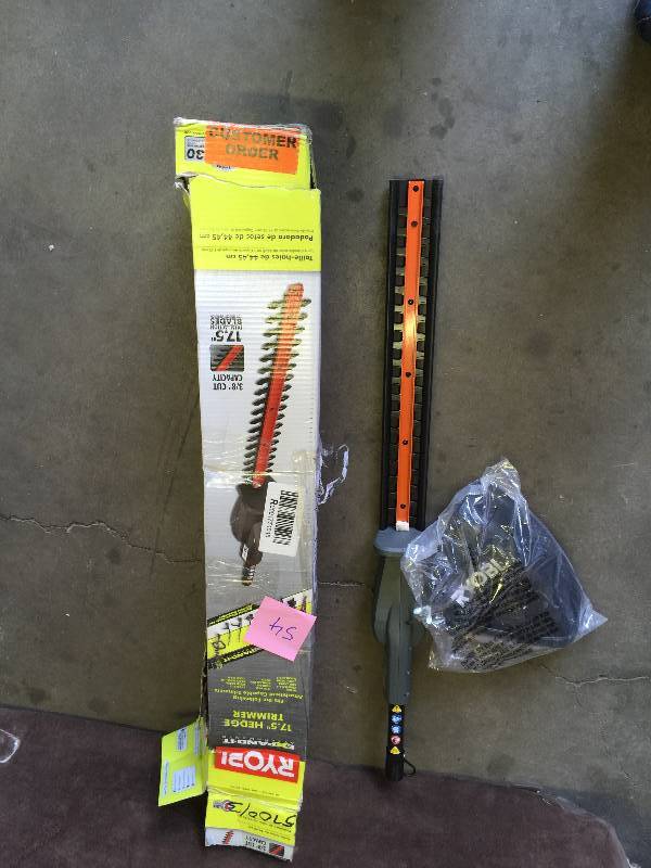 lot 54 image: Ryobi Expand-It 17-12 in. Universal Hedge Trimmer Attachment  Model # RYHDG88 new