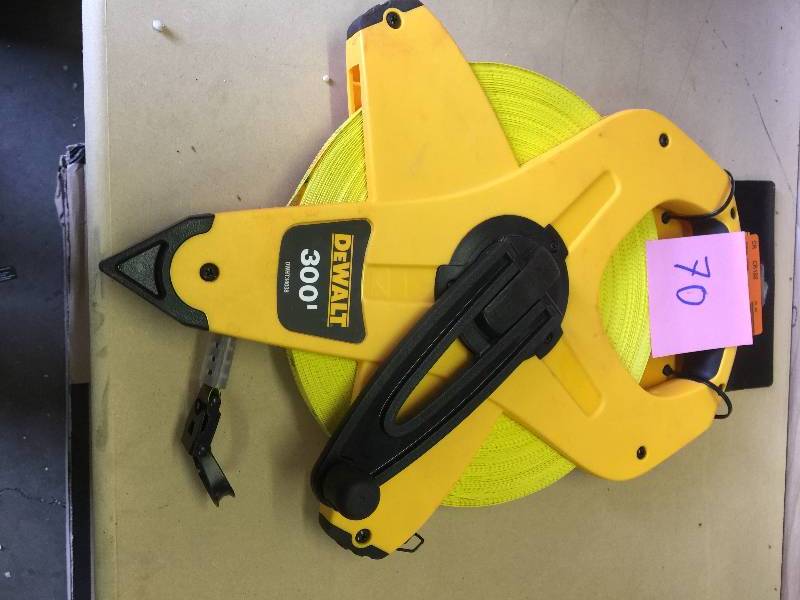 lot 70 image: Dewalt 300 ft. Open Reel 34 in. Fiberglass Long Tape