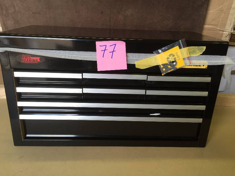 lot 77 image: Stanley 24 in. 8-Drawer Tool Chest, Black New