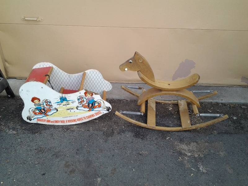 lot 30 image: 2-Vintage Ride-On Rocking Toys