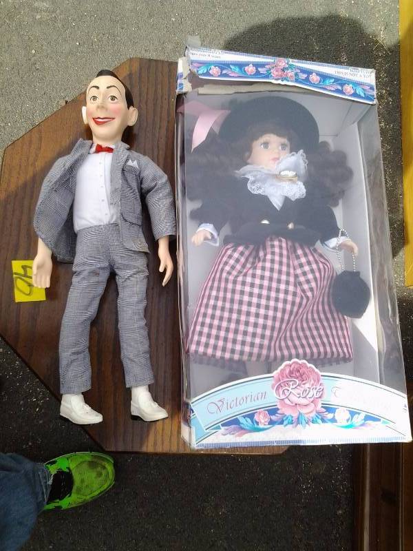 lot 46 image: Victorian Doll & Pee Wee Herman Doll