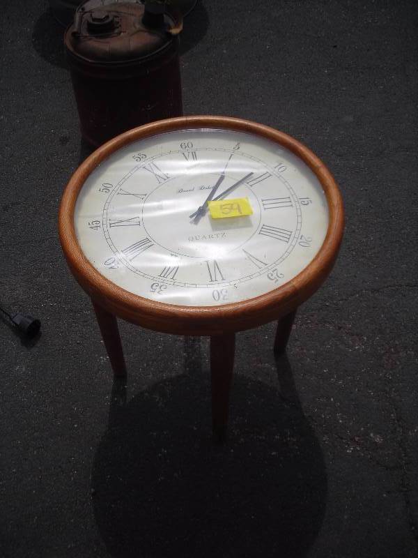 lot 59 image: Wood Frame Clock Table