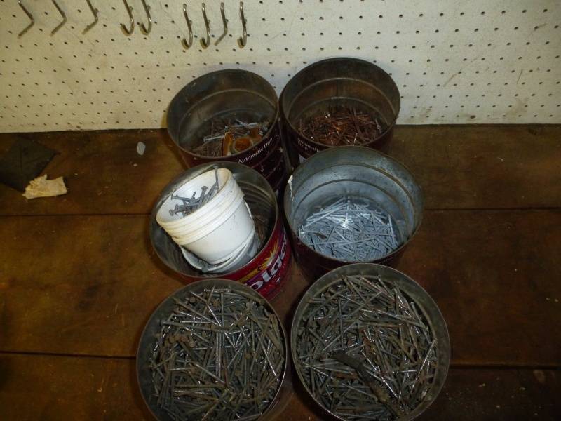 lot 146 image: Coffee Cans of Nails