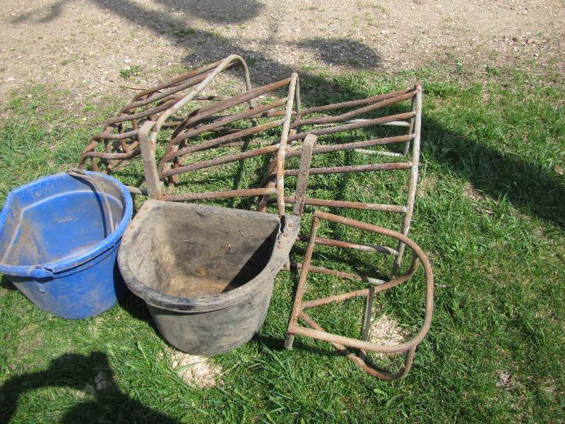 lot 55 image: 3 Horse Hay Feeders plus Misc items