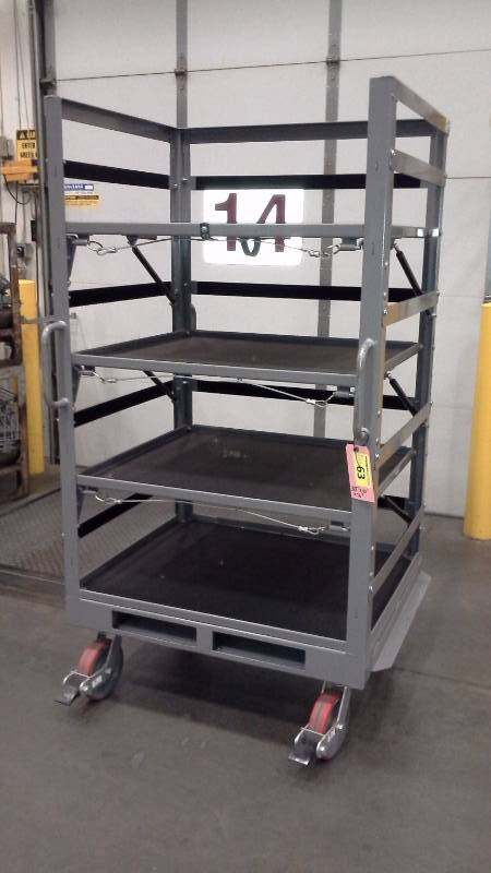 Heavy Duty Rolling Cart with Retractable Shelving