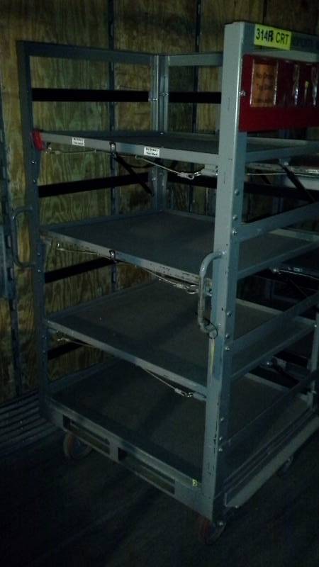 (3) Heavy Duty Rolling Carts with Retractable Shelving