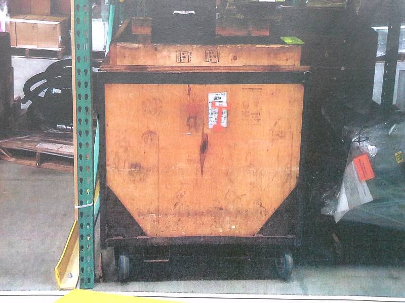 Wooden crate on Casters