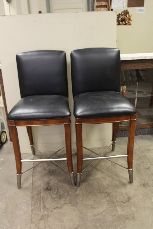 lot 54 image: Pair Or Oversized Bar Stools