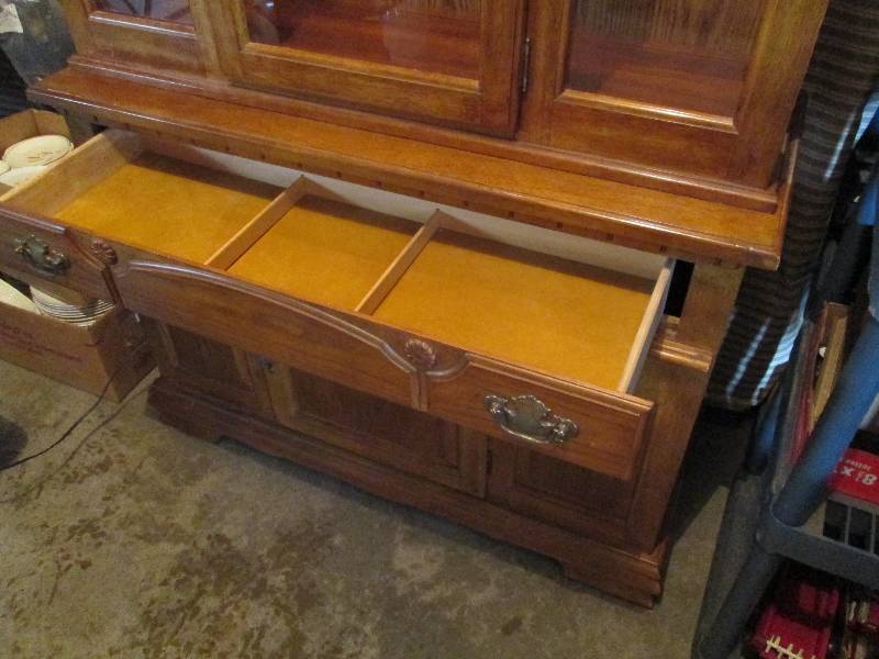 Lighted Oak Hutch