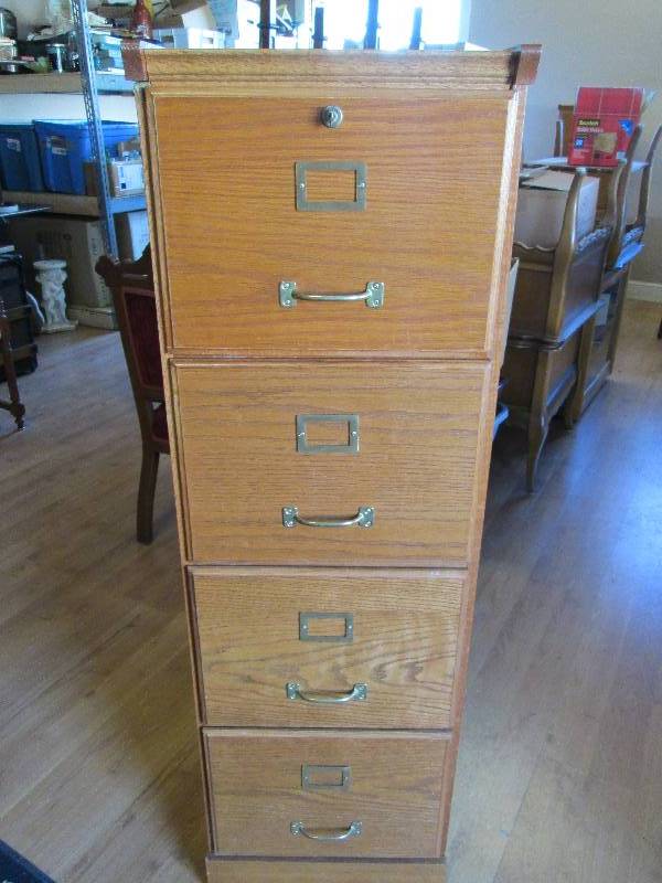 Oak Veneer File Cabinet