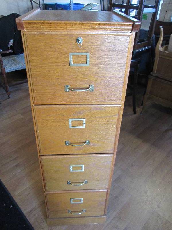 Oak Veneer File Cabinet