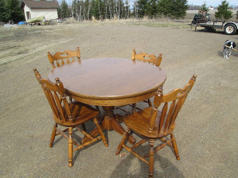 Table & 4 Wood Chairs
