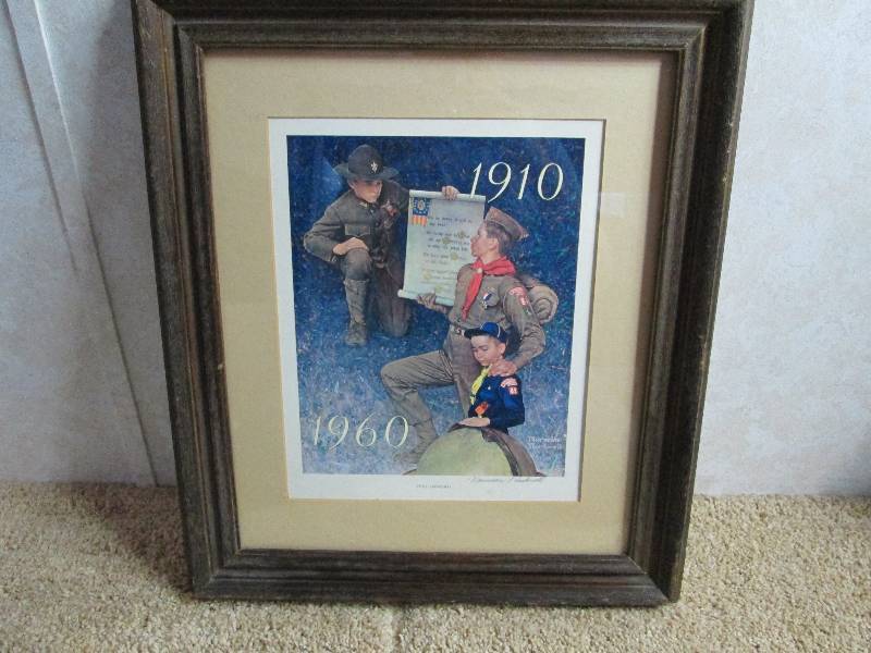 Signed Norman Rockwell Scouts  Print