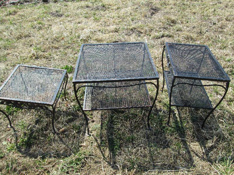 3  Aluminum Patio EndCoffee Tables