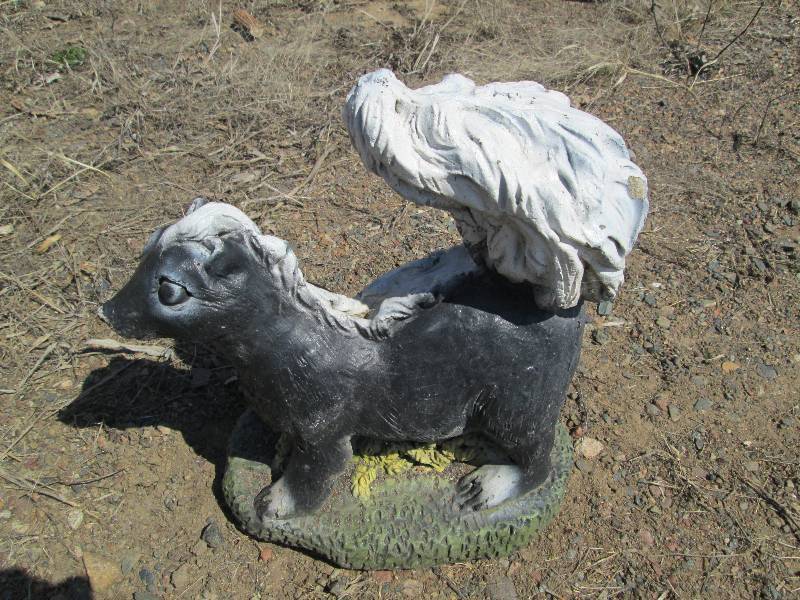 Cement Skunk Lawn Ornament