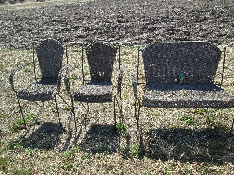 3 Steel Frame Patio Chairs