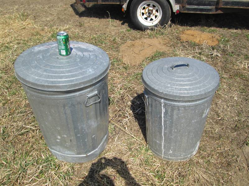 2 Galvanized garbage cans