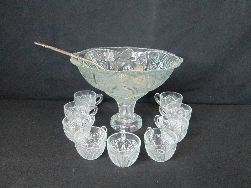 Glass Punch Bowl Set