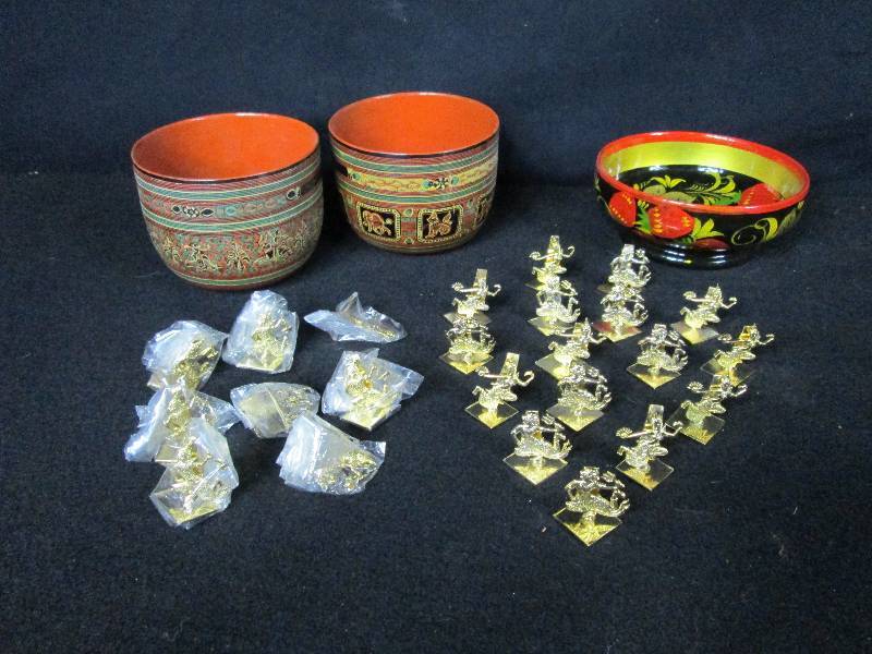 Painted Indian Bowls & Place Holders