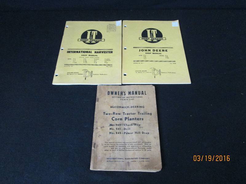 John Deere, International Harvester & McCormick Manuals