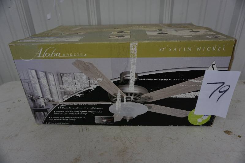 Lakes Area Spring Consignments In Crosby Minnesota By Northstar Aloha Breeze 52 Ceiling Fan With Satin Nickel Finish