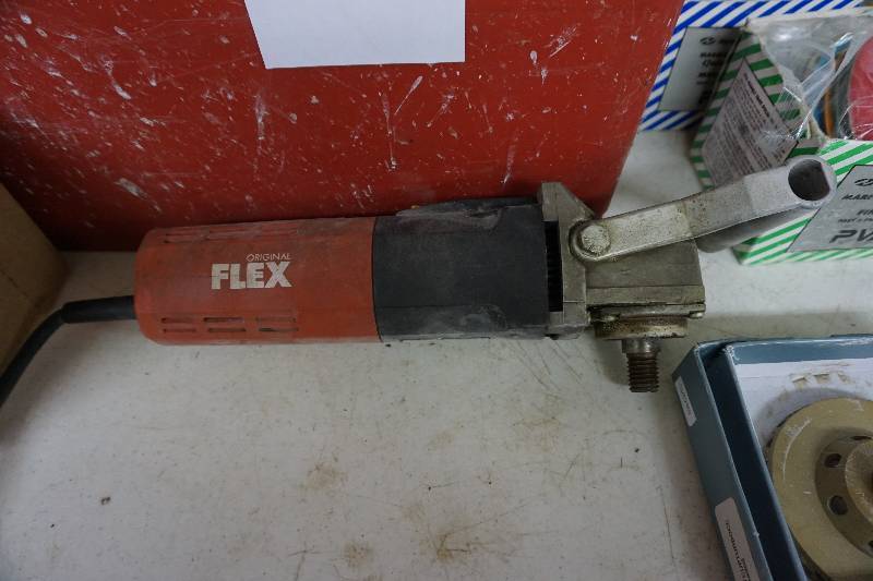 lot 19 image: The Original Flex Angle Grinder With Wheels, Pads, & Carry Storage Case