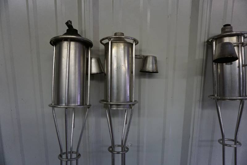 lot 144 image: Set of 4 Metal Tiki Torches With Torch Fuel