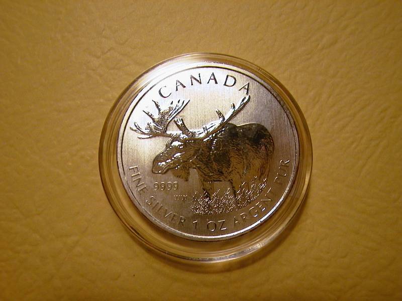 16. 2012 1 oz Silver Canadian Moose Bullion Coin (Wildlife Series) BU