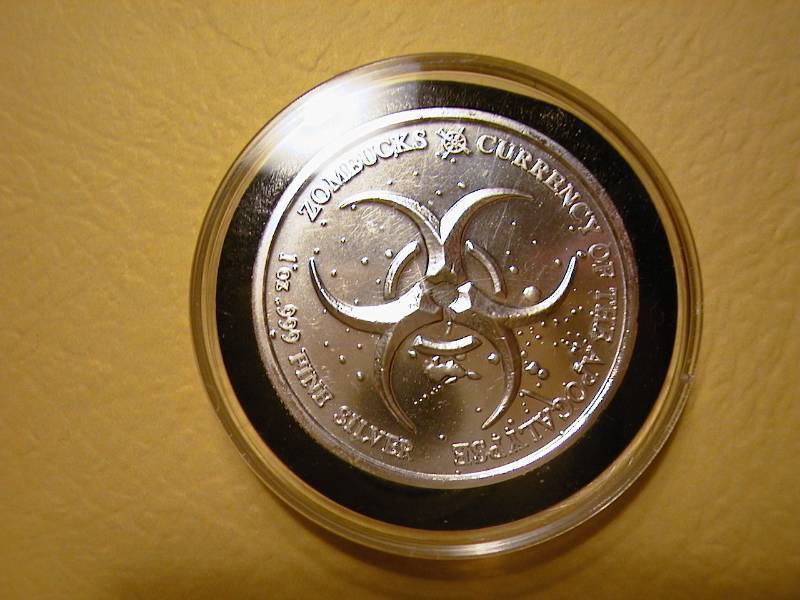 19. 2015 1 Oz .999 Silver Zombucks Feast Dollar Round ZOMBIE COIN