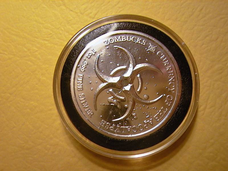 20. 2015 1 Oz .999 Silver Zombucks Feast Dollar Round ZOMBIE COIN