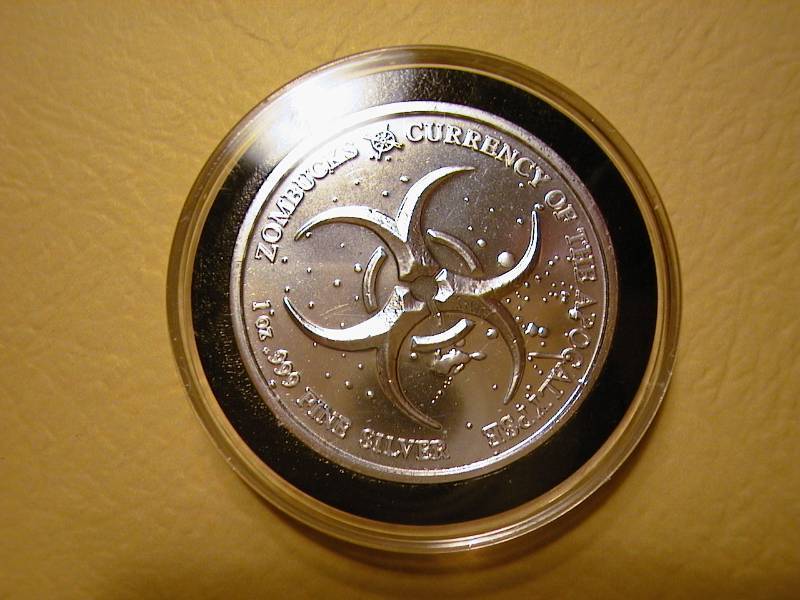 21. 2015 1 Oz .999 Silver Zombucks Feast Dollar Round ZOMBIE COIN