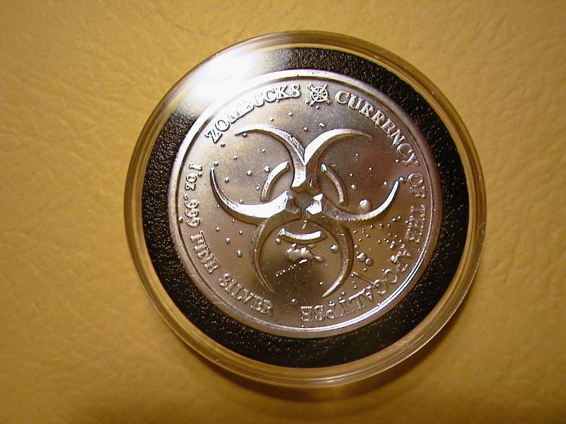 22. 2015 1 Oz .999 Silver Zombucks Feast Dollar Round ZOMBIE COIN