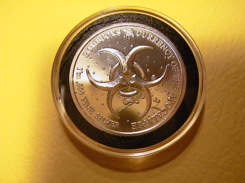 23. 2015 1 Oz .999 Silver Zombucks Feast Dollar Round ZOMBIE COIN