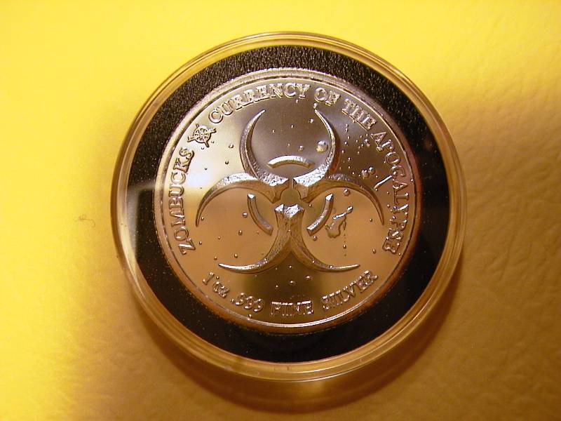 34. 2018 SILVER ZOMBUFF ZOMBUCKS 1 TROY OZ .999 FINE AMERICAN BUFFALO
