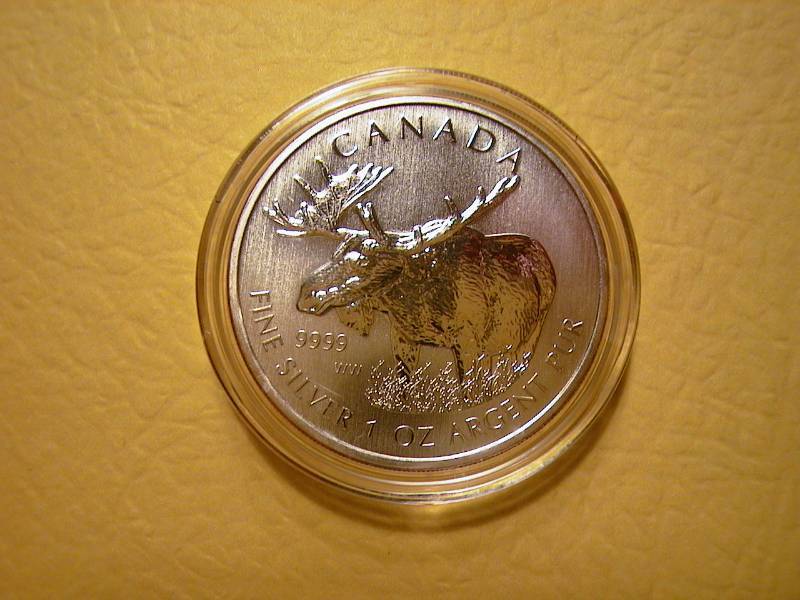 63. 2012 1 oz Silver Canadian Moose Bullion Coin (Wildlife Series) BU
