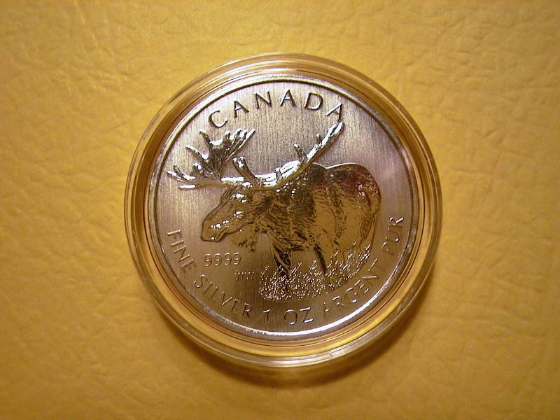 67. 2012 1 oz Silver Canadian Moose Bullion Coin (Wildlife Series) BU