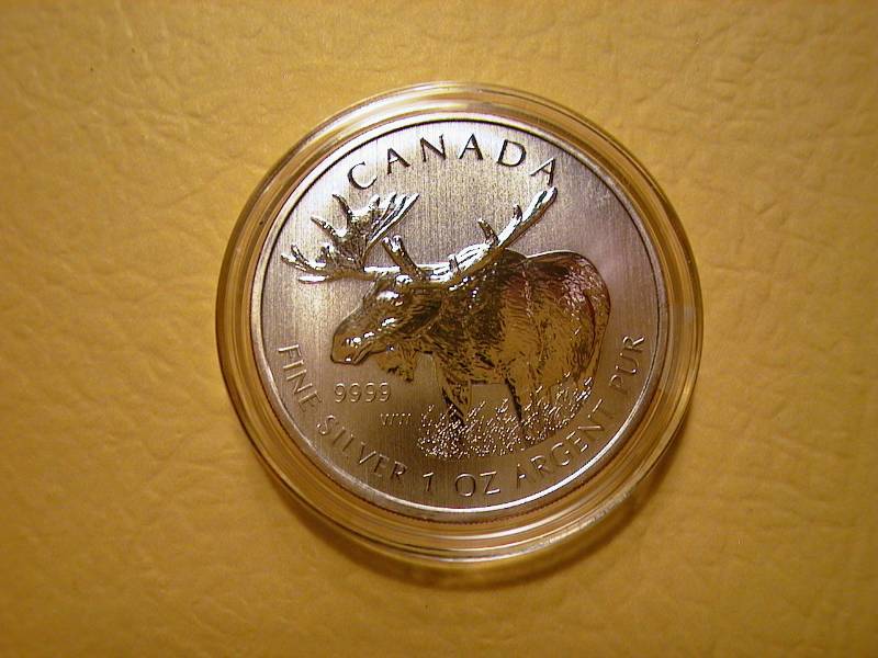 76. 2012 1 oz Silver Canadian Moose Bullion Coin (Wildlife Series) BU