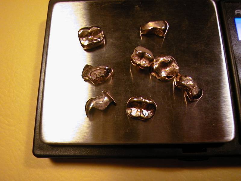 100. 13.65 grams 18K Gold Yellow Dental Gold Scrap Clean