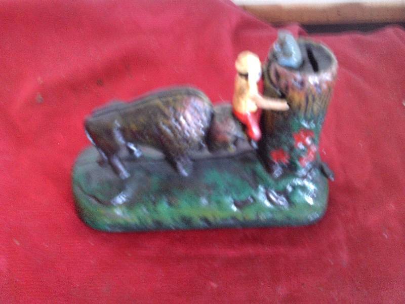 COLLECTIBLE DIECAST METAL BUFFALO BANK