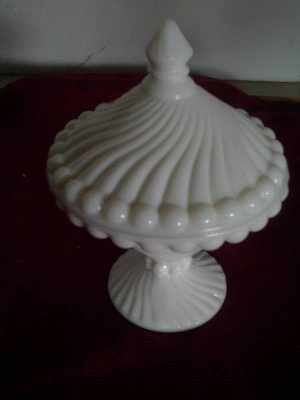 MILK GLASS PEDISTAL DISH
