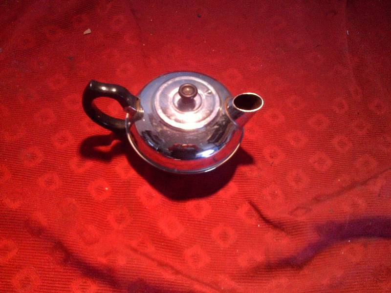 2 CUP CHROME ON COPPER TEAPOT